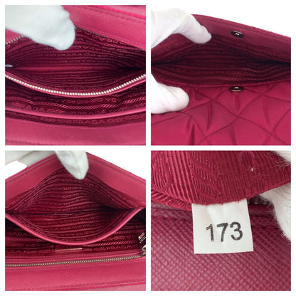 Prada Shoulder Bag Nylon Pink Silvermetal Testuto Impuntu