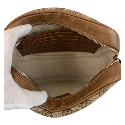 Gucci Shoulder Bag 449413 Gg Canvas Brown Gold Metal