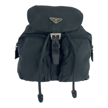 Prada Backpack Nylon Black Silvermetal Test Triangle With Logo