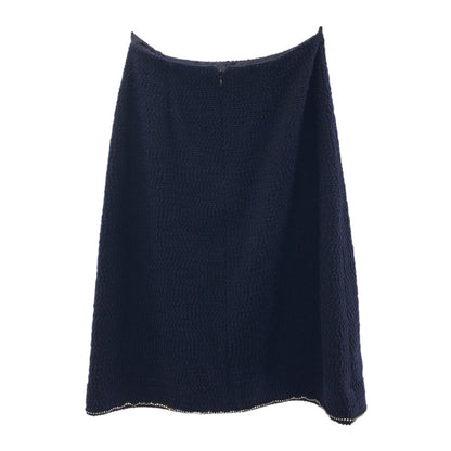 Chanel Setup Silk Navy Tweed Coco Mark Rhinestone 36