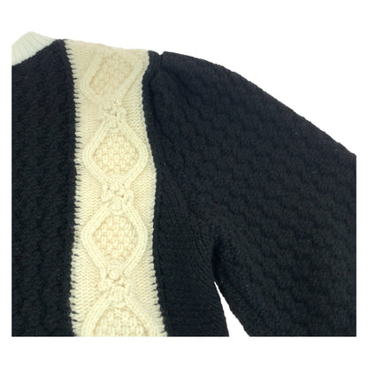 Chanel Knit P70976K10191 Wool Two-Tone (Black) Coco Mark 34