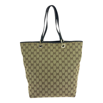 Gucci Tote Bag 002 1098 Gg Canvas Beige Brown Gold Metal