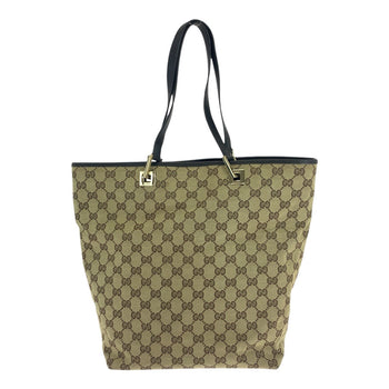 Gucci Tote Bag 002 1098 Gg Canvas Beige Brown Gold Metal