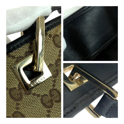 Gucci Tote Bag 002 1098 Gg Canvas Beige Brown Gold Metal