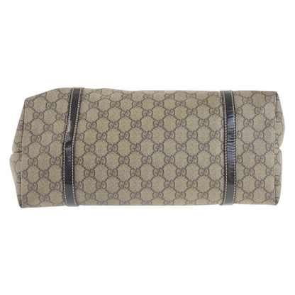 Gucci Tote Bag 197953 Gg Supreme Canvas Beige Brown Gold Metal