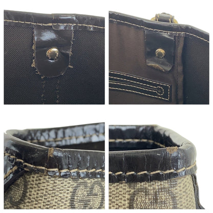 Gucci Tote Bag 197953 Gg Supreme Canvas Beige Brown Gold Metal