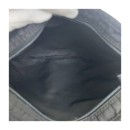 Prada Shoulder Bag Nylon Black Silvermetal Test Triangle With Logo