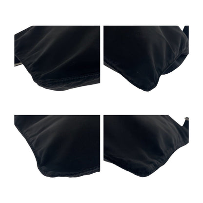Prada Shoulder Bag Nylon Black Silvermetal Test Triangle With Logo