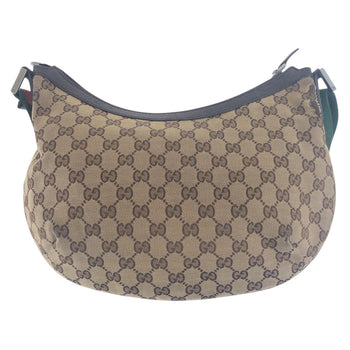 Gucci Shoulder Bag 181092 Gg Canvas Beige Brown Silvermetal Sherry Line