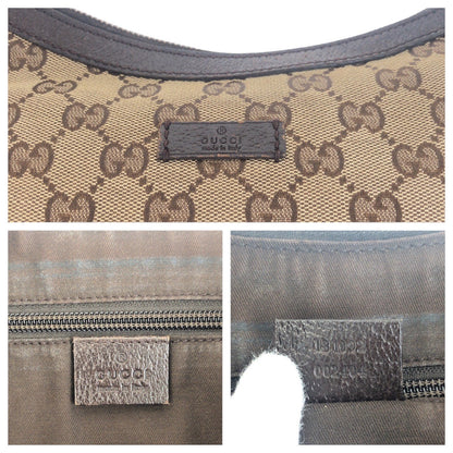 Gucci Shoulder Bag 181092 Gg Canvas Beige Brown Silvermetal Sherry Line