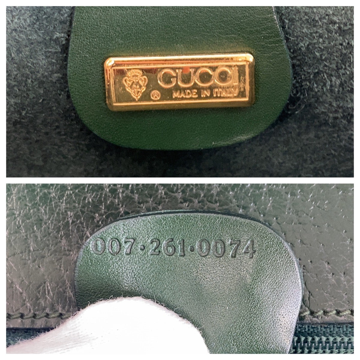 Gucci Shoulder Bag 007 261 0074 Leather Green Old Gucci