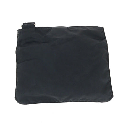 Prada Shoulder Bag Nylon Black Silvermetal Test Triangle With Logo