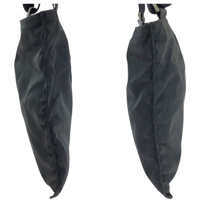 Prada Shoulder Bag Nylon Black Silvermetal Test Triangle With Logo