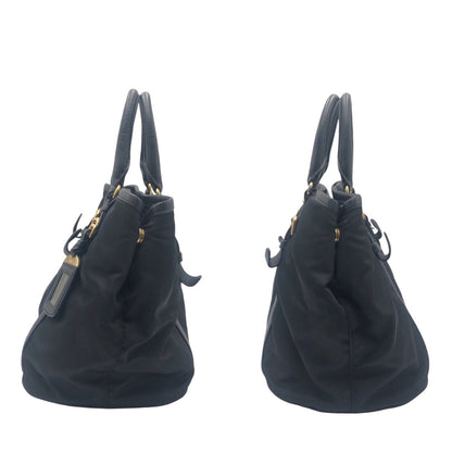 Prada Shoulder Bag Nylon Black Goldmetal Test