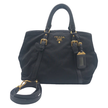 Prada Shoulder Bag Nylon Black Goldmetal Test