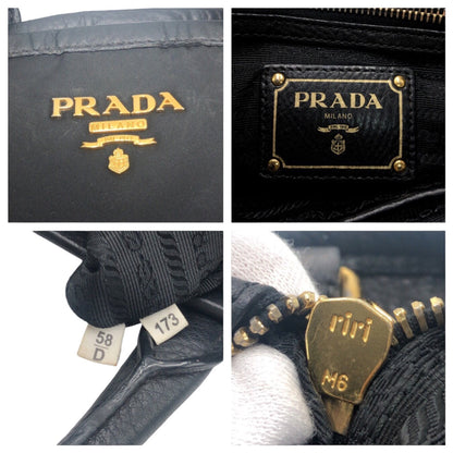 Prada Shoulder Bag Nylon Black Goldmetal Test