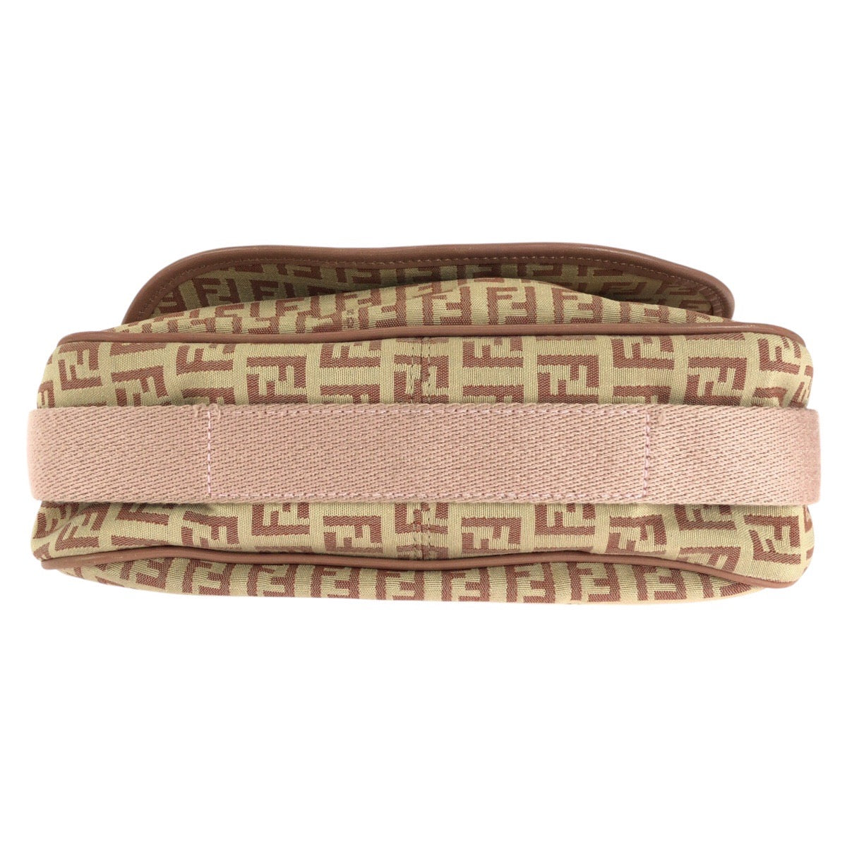 Fendi Shoulder Bag Canvas Beige Pink Silvermetal Zucchino