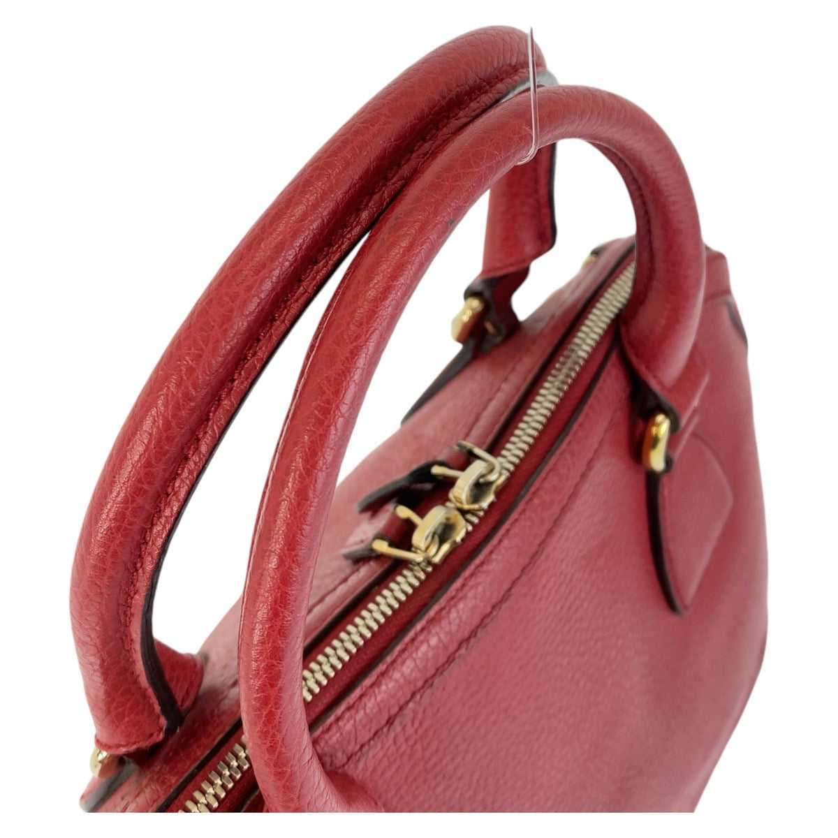Gucci Handbag 449662 Leather Red Gold Metal Interlocking