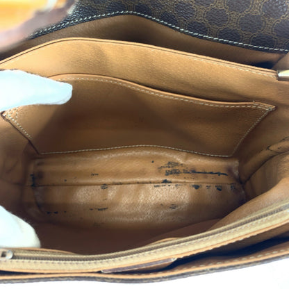Celine Shoulder Bag Pvc Brown Gold Metal Macadam Pattern
