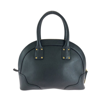 Mcm Handbag Leather Black Goldmetal Logo