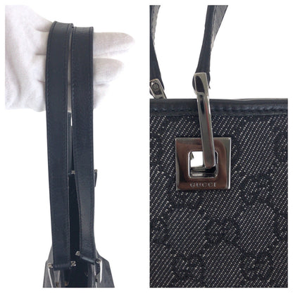 Gucci Tote Bag 31243 Gg Canvas Black Silvermetal