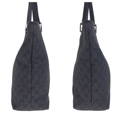 Gucci Tote Bag 31243 Gg Canvas Black Silvermetal