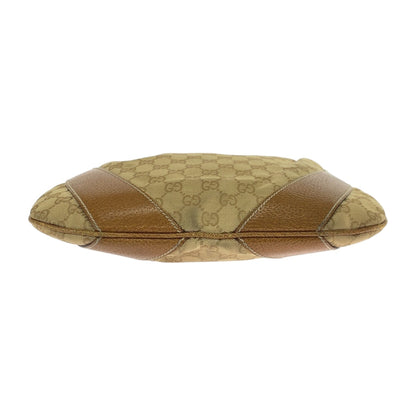 Gucci Shoulder Bag 124357 Gg Canvas Beige Camel Silvermetal