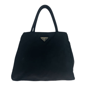 Prada Tote Bag Nylon Black Silvermetal Test Triangle With Logo