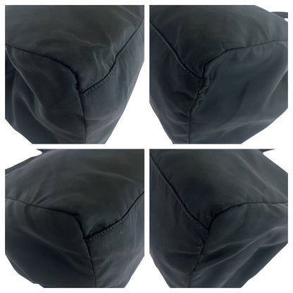 Prada Tote Bag Nylon Black Silvermetal Test Triangle With Logo