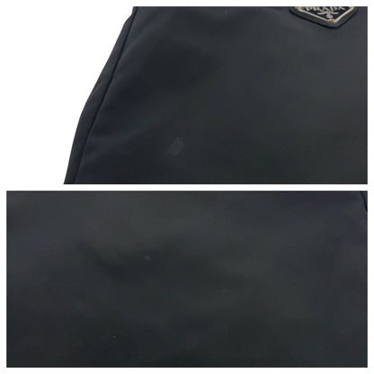 Prada Tote Bag Nylon Black Silvermetal Test Triangle With Logo