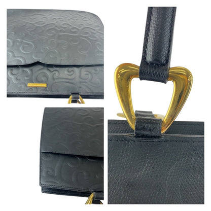 Yves Saint Laurent Tote Bag Leather Black Goldmetal