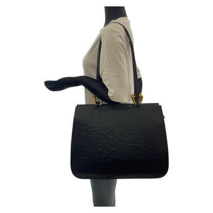 Yves Saint Laurent Tote Bag Leather Black Goldmetal