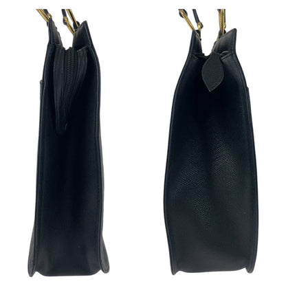 Yves Saint Laurent Tote Bag Leather Black Goldmetal
