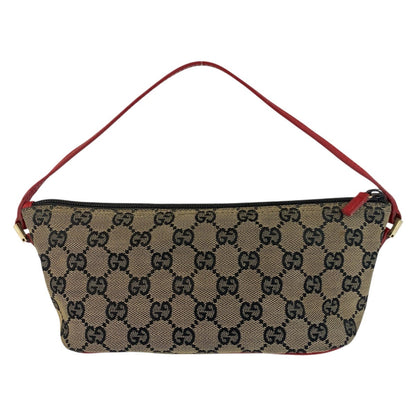 Gucci Handbag 039 1103 Gg Canvas Beige Red Gold Metal