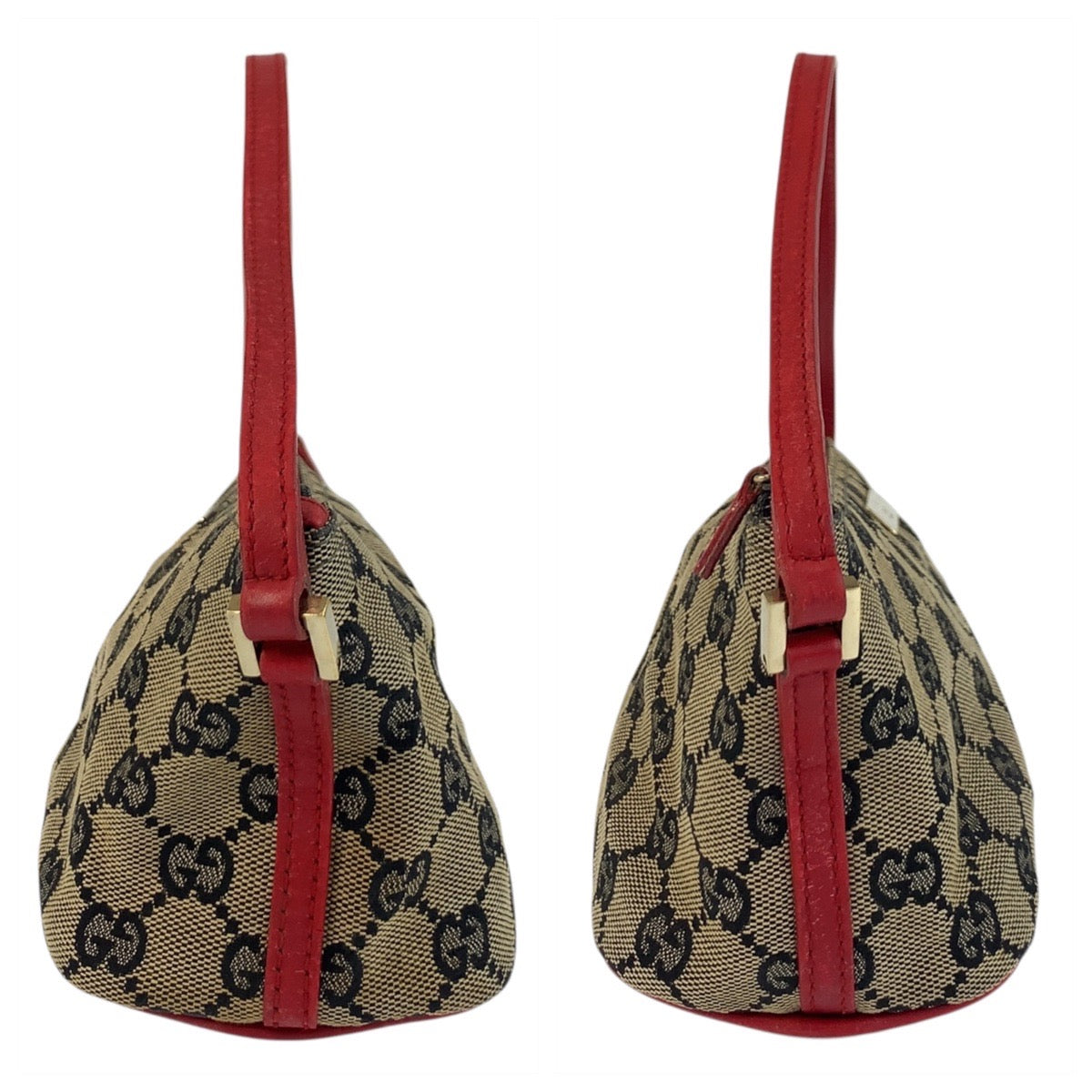 Gucci Handbag 039 1103 Gg Canvas Beige Red Gold Metal