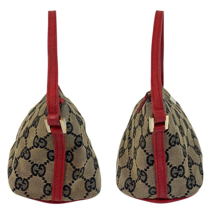 Gucci Handbag 039 1103 Gg Canvas Beige Red Gold Metal
