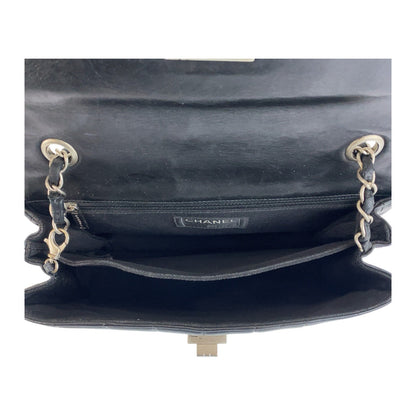 Chanel Shoulder Bag 6135*** Lambskin Black Silvermetal Chocolate Bar