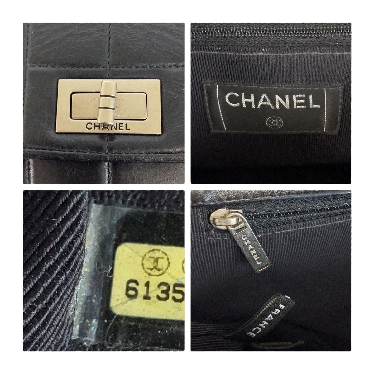 Chanel Shoulder Bag 6135*** Lambskin Black Silvermetal Chocolate Bar