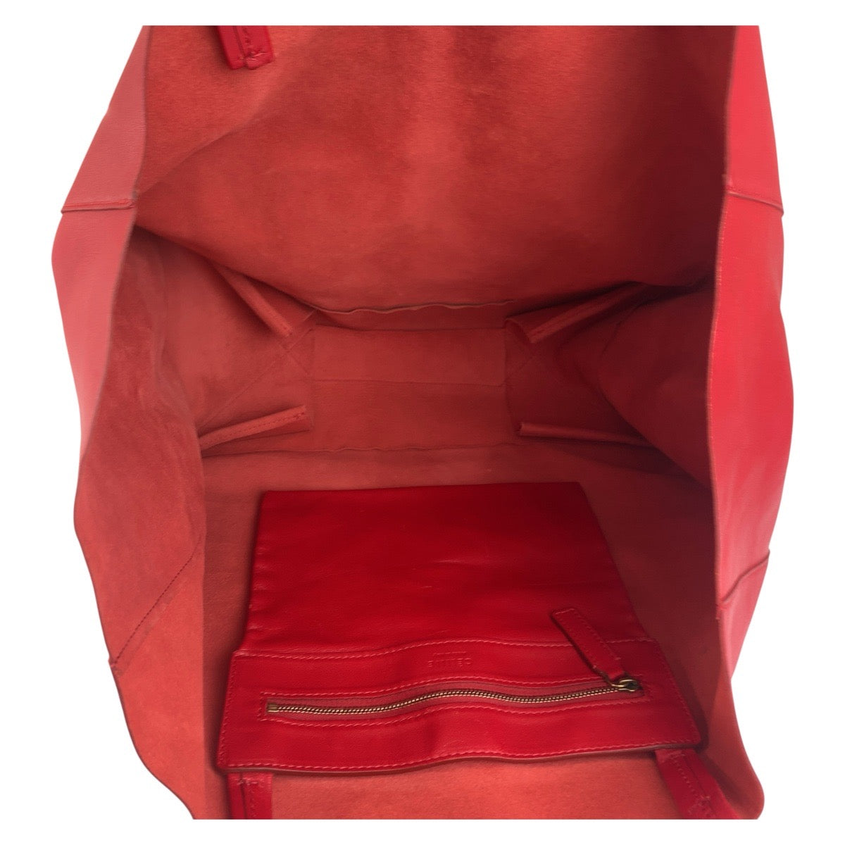 Celine Tote Bag Leather Red Horizontalkava