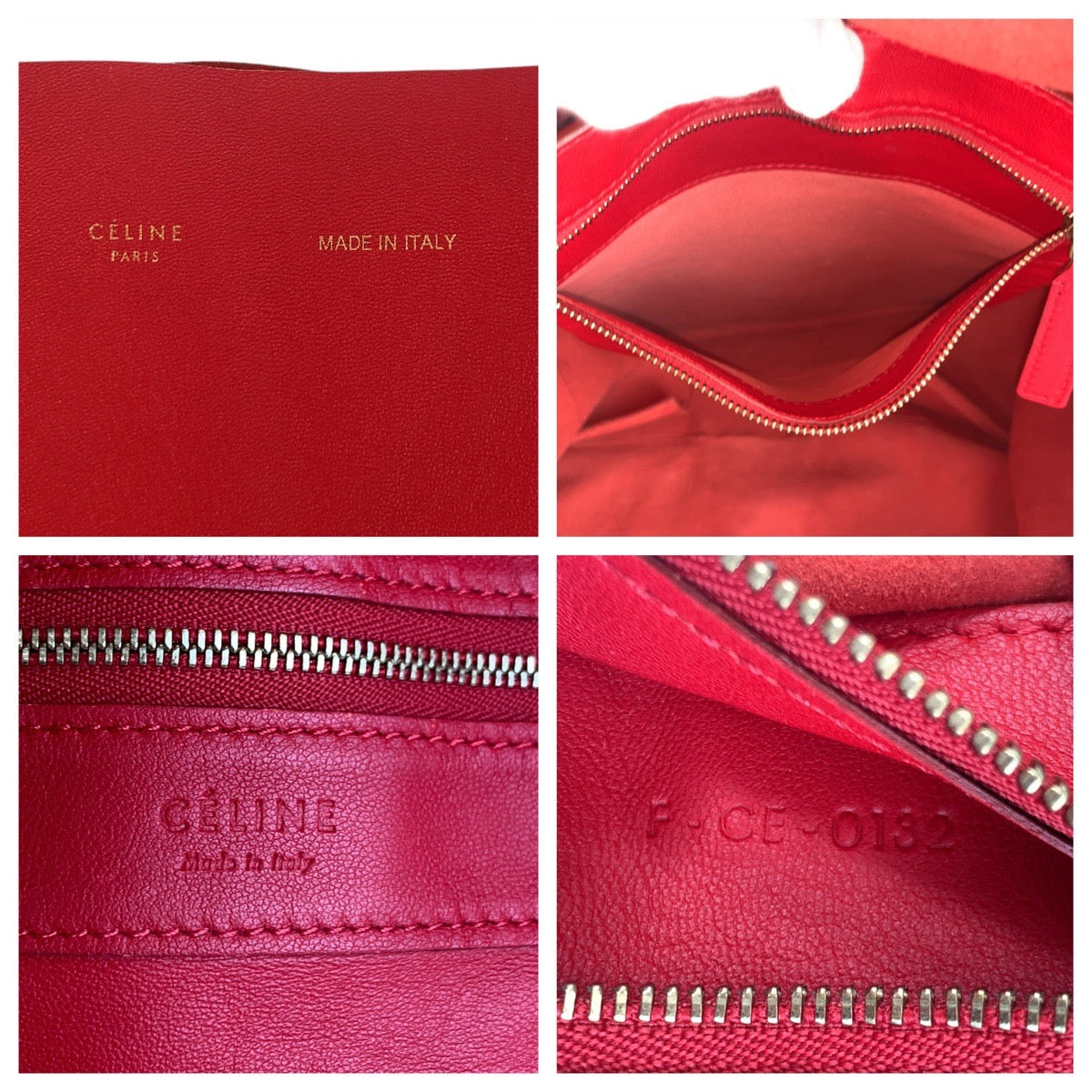 Celine Tote Bag Leather Red Horizontalkava
