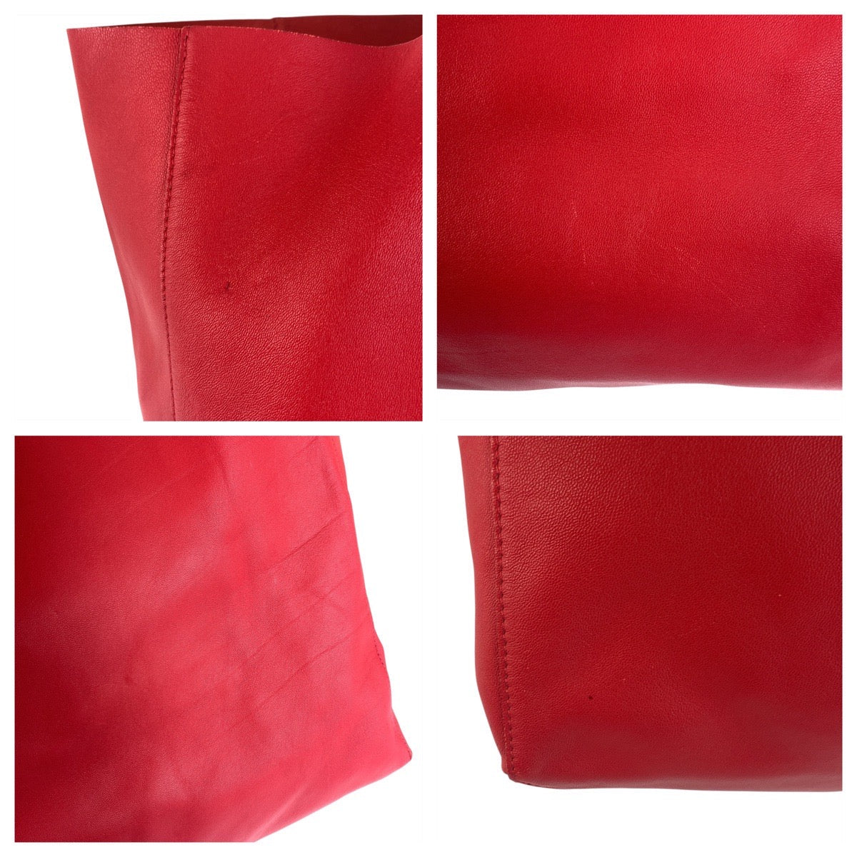 Celine Tote Bag Leather Red Horizontalkava