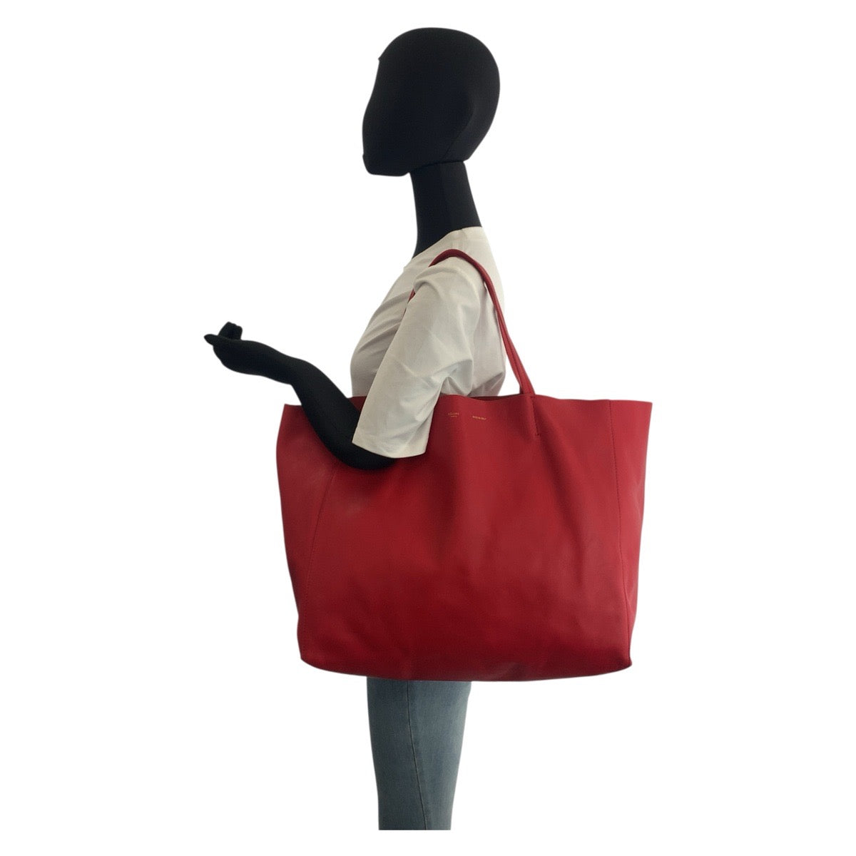 Celine Tote Bag Leather Red Horizontalkava