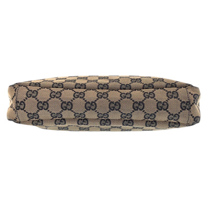 Gucci Shoulder Bag 019 0433 Gg Canvas Beige Black Gold Metal