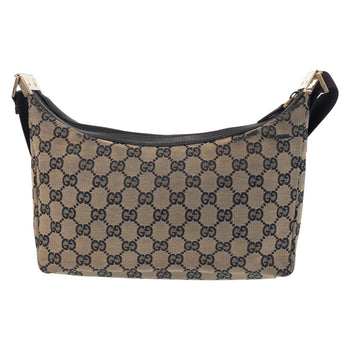 Gucci Shoulder Bag 019 0433 Gg Canvas Beige Black Gold Metal