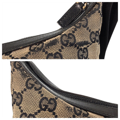 Gucci Shoulder Bag 019 0433 Gg Canvas Beige Black Gold Metal