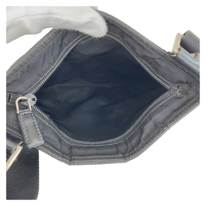 Prada Shoulder Bag Nylon Black Silvermetal Test Triangle With Logo
