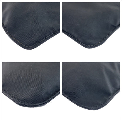 Prada Shoulder Bag Nylon Black Silvermetal Test Triangle With Logo