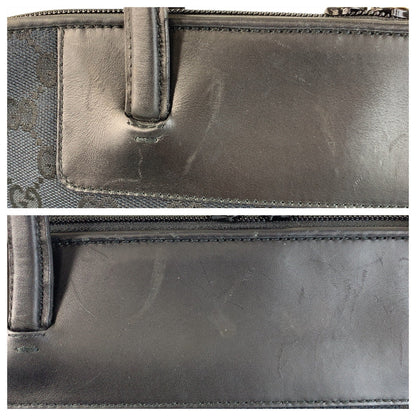 Gucci Tote Bag 002 1122 Gg Canvas Black Goldmetal
