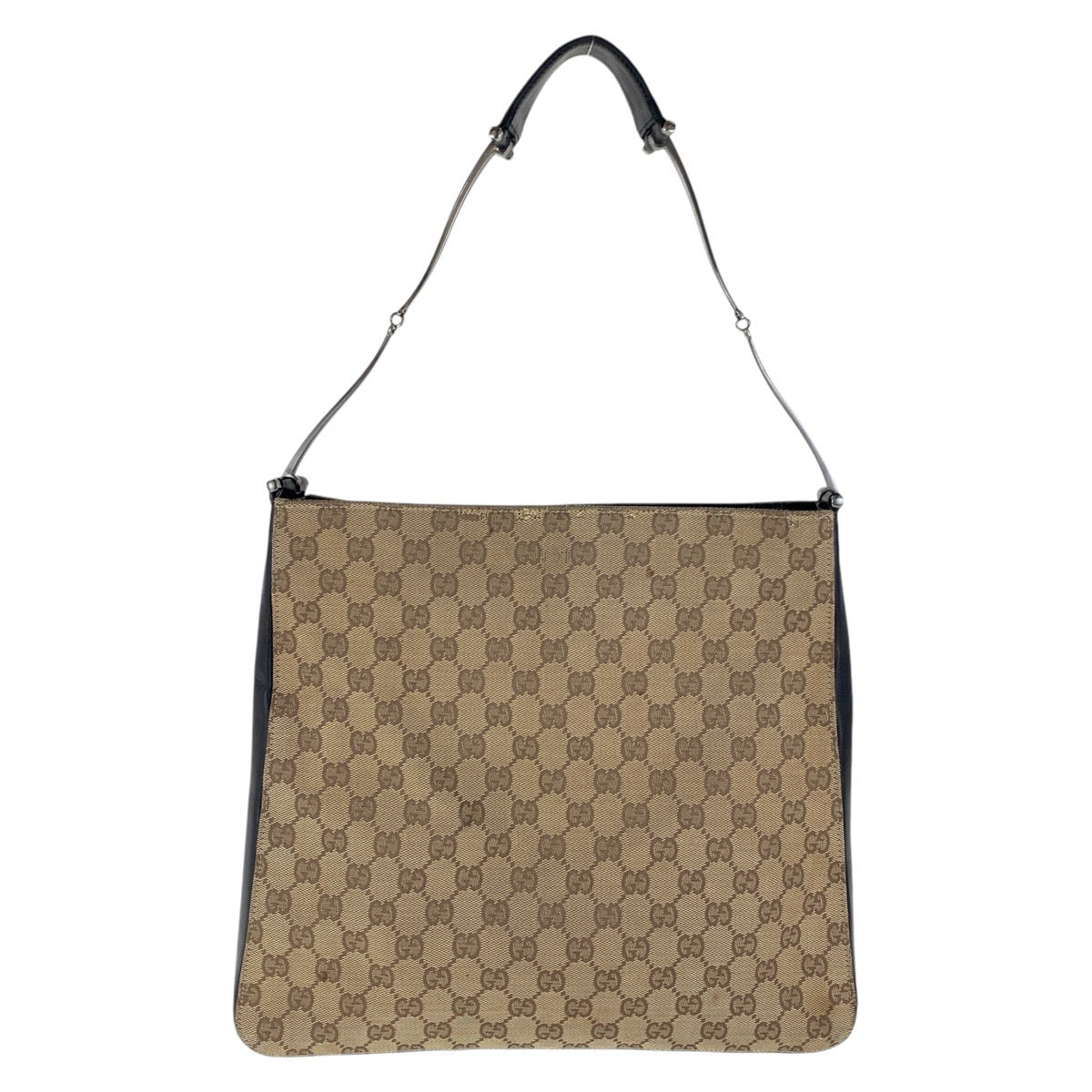Gucci Shoulder Bag 001 3181 Gg Canvas Brown Silver Metal