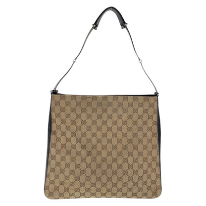 Gucci Shoulder Bag 001 3181 Gg Canvas Brown Silver Metal